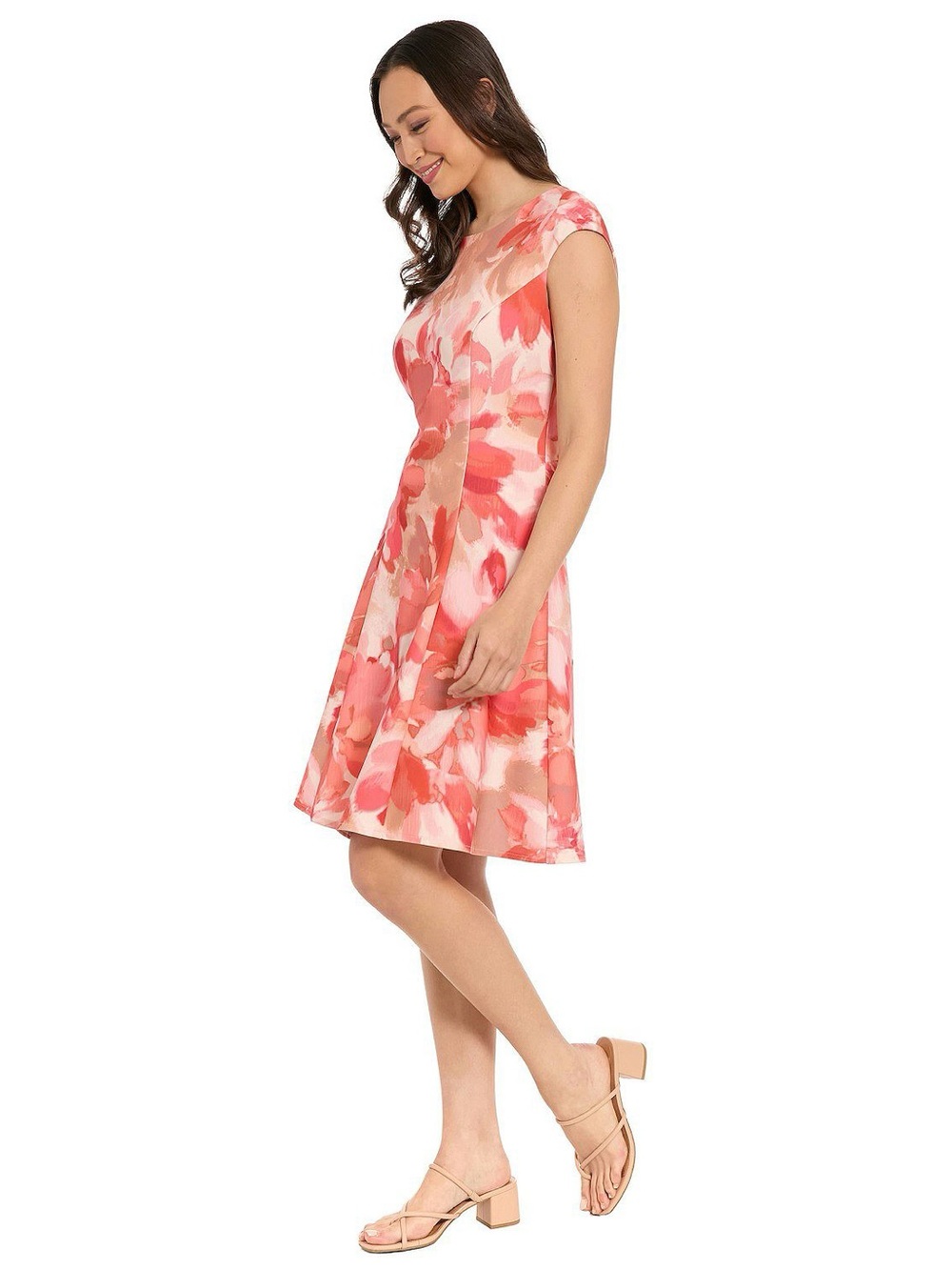 202M NWT London Times Plus Size Cap Sleeve Fit & Flare Dress - Size: 18W - Picture 5 of 11